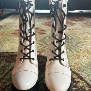 Michael Kors Off White Combat Boots